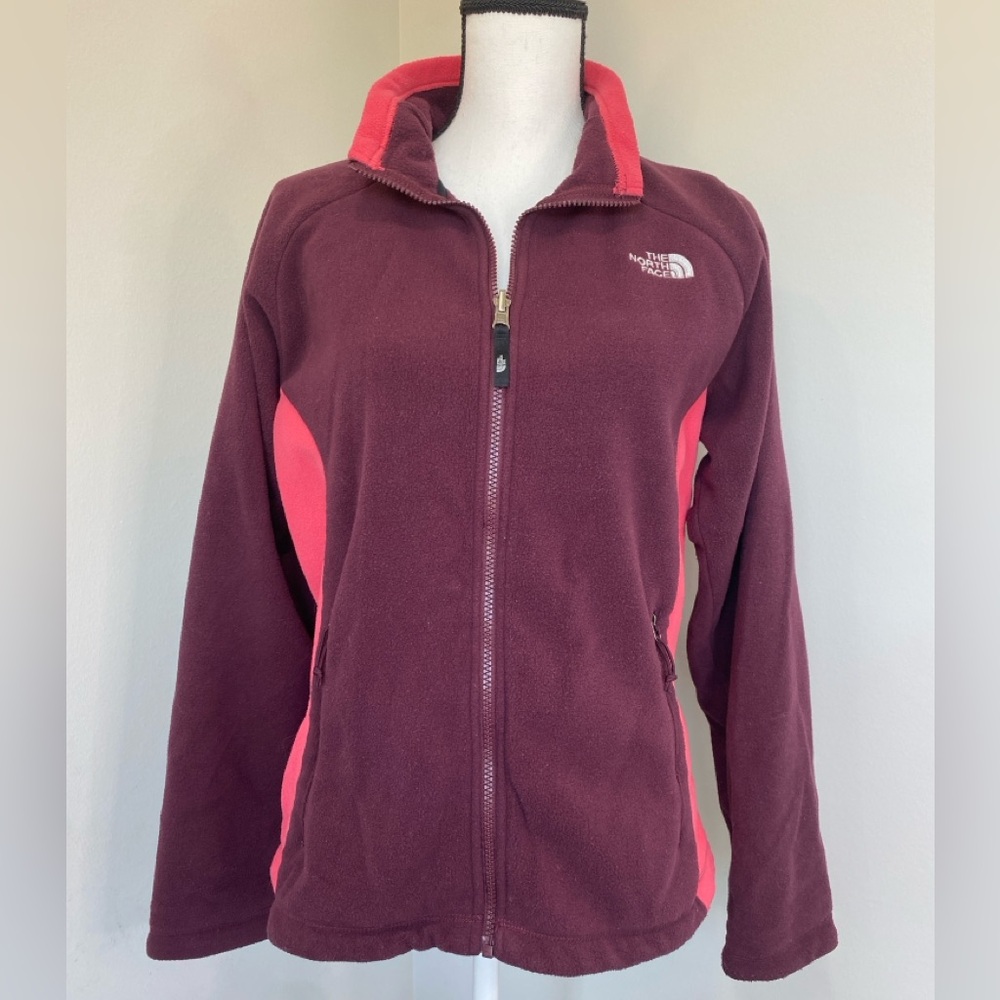 The North Face Full Zip Fleece Jacket Coat Medium Eggplant Pink Gorpcore Hiking